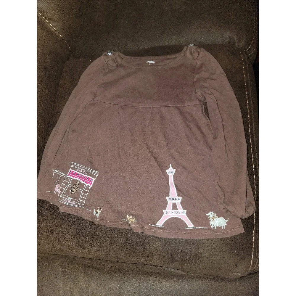 Gymboree parisian chic dog top size 5 leopard skirt size 6‎